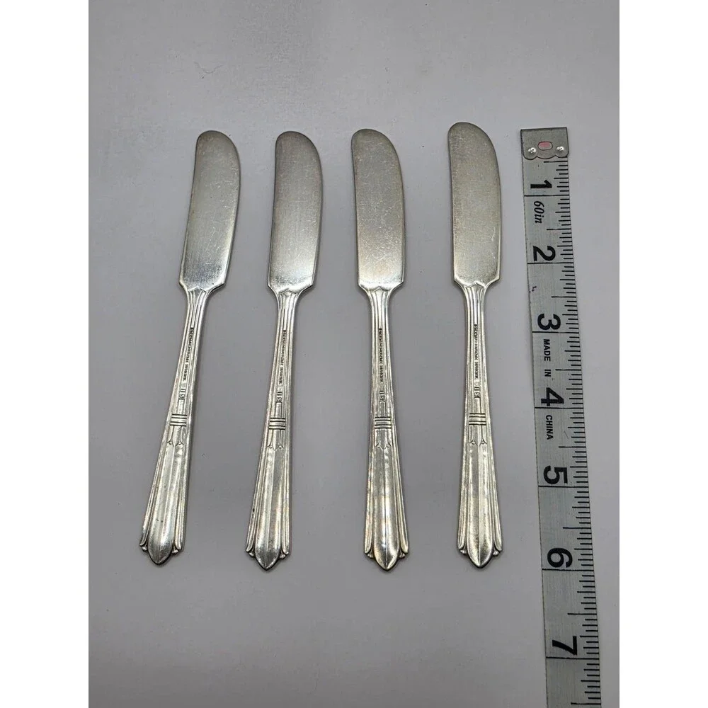 Vintage 4 Butter Knifes Stratford Plate Special Marked IS